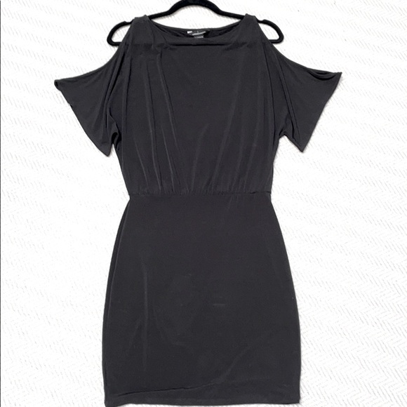 Anthropologie Dresses & Skirts - Moda International Little black dress or coverup. Cold shoulders